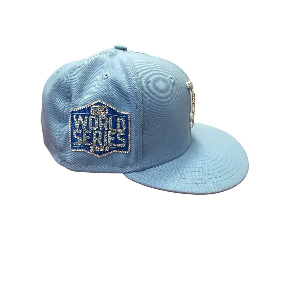 New Era LA Dodgers 59FIFTY Rhinestone World Series 2020 Hat 7 1/4 Blue - Picture 2 of 8